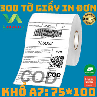 [CUỘN 30M] Giấy in nhiệt 75x100 Tem nhiệt DÁN ĐƯỢC 75*100 DECAL A7 giấy in vận đơn giấy in đơn hàng 7.5X10 phiếu ship