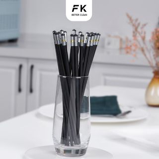 Đũa alloy cao cấp kháng khuẩn tráng chịu nhiệt độ cao, đũa ăn cơm alloy sang trọng kèm gác đũa