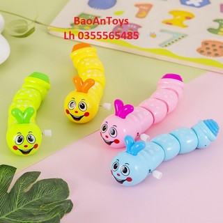 Đồ chơi mô hình con sâu chạy dây cót - sâu bướm đa sắc ngộ nghĩnh vặn cót chạy đà lắc đuôi