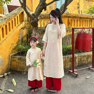 Áo Dài Tết Cách Tân Nữ Cho Mẹ CELINA TẶNG Kèm Bờm Chất Liệu Lụa Cao Cấp Đủ Size (45-65kg)