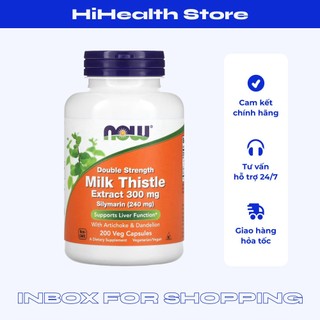  Viên uống Now Milk Thistle 300mg hỗ trợ sức khỏe, đào thải độc tố gan 200 viên