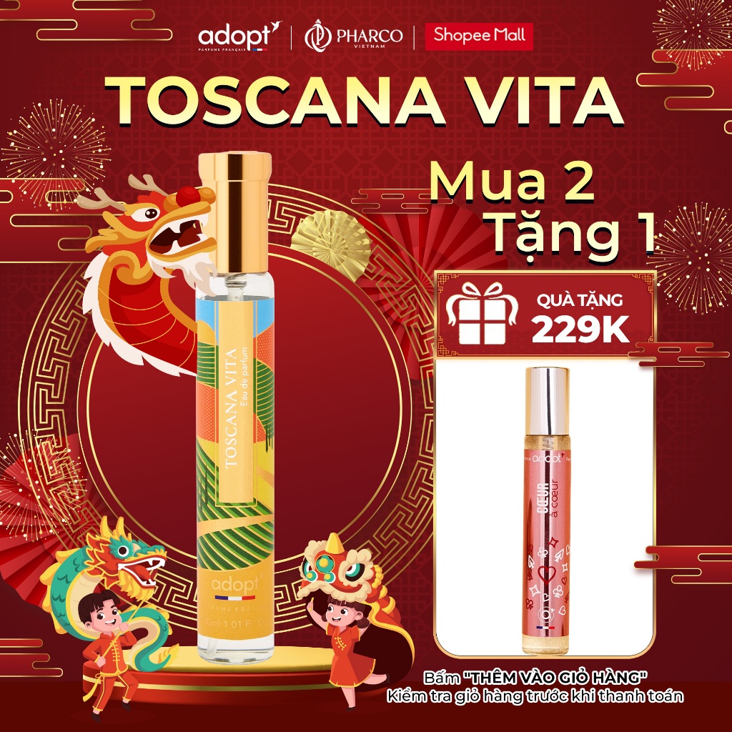 Nước hoa nữ ADOPT TOSCANA VITA EDP 30ml chính hãng Pháp lưu hương thơm lâu Ngọt ngào , Nữ tính