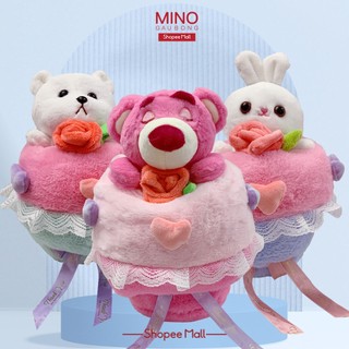 Bó hoa gấu bông gấu dâu quà tặng cao cấp mino store th223
