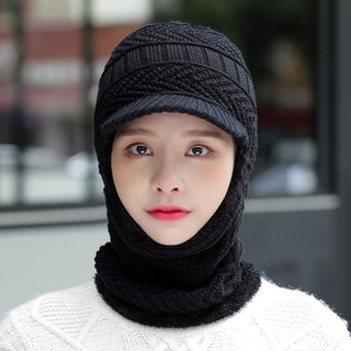 Mũ len nữ lót lông kèm khăn che mặt dày ấm