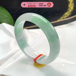 Vòng cẩm thạch bản hẹ xanh ngọc bích kèm giấy kiểm định size 54-58 - ngọc trai trường thịnh