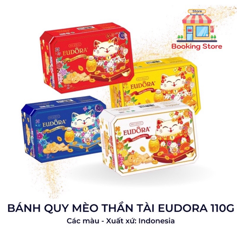 Bánh Quy tổng hợp Eudora Mèo Tài Lộc 110g