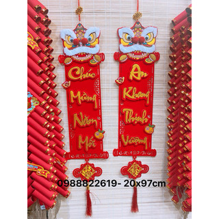 Câu đối trang trí Tết - đôi câu đối đỏ trang trí Tết chất nhung
