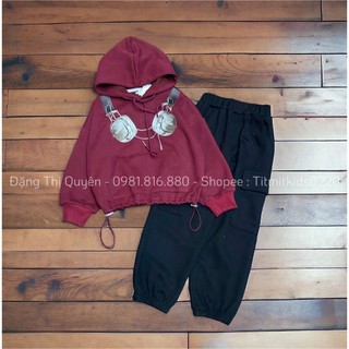 Bộ nỉ hoodie bé trai bé gái 130-170