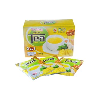 Trà gừng mật ong hòa tan Thanh Bình - Đặc Sản Bến Tre - Hộp giấy 320g - 20 túi nhỏ
