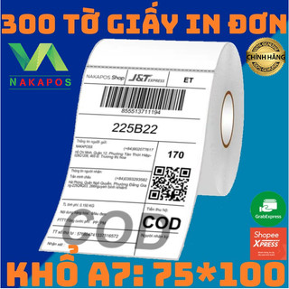 Giấy in đơn hàng dán được 75x100 giấy in nhiệt 75*100 tem mã vạch decal nhiệt a7 giấy nhiệt 7.5x10 cm