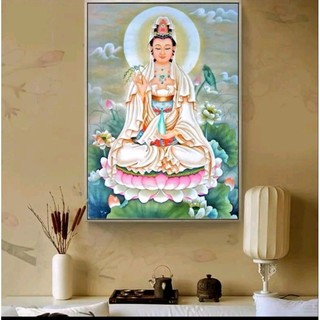 Tranh thêu chữ thập quan thế âm rw0553-76x96cm