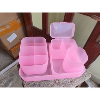 (Bộ 5 món) khay cốc đựng dụng cụ nail