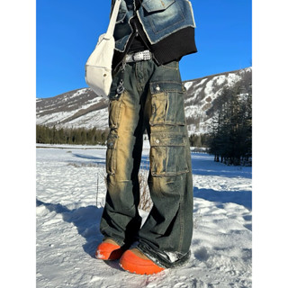 Quần cargo jeans dáng ống rộng widefit form baggy túi hộp phong cách basic, city boy, streetwear Brokeboiz