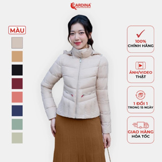 Áo phao lông vũ nữ CARDINA vải gió cao cấp chần lông vũ siêu nhẹ thiết kế cách điệu ở eo tôn dáng điệu đà 3LVL01