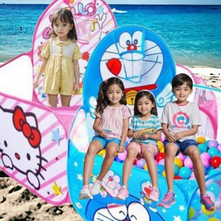 Nhà bóng cho bé Lều bóng lục giác Doremon Hello kitty cho bé tặng kèm 20 banh 5.5cm