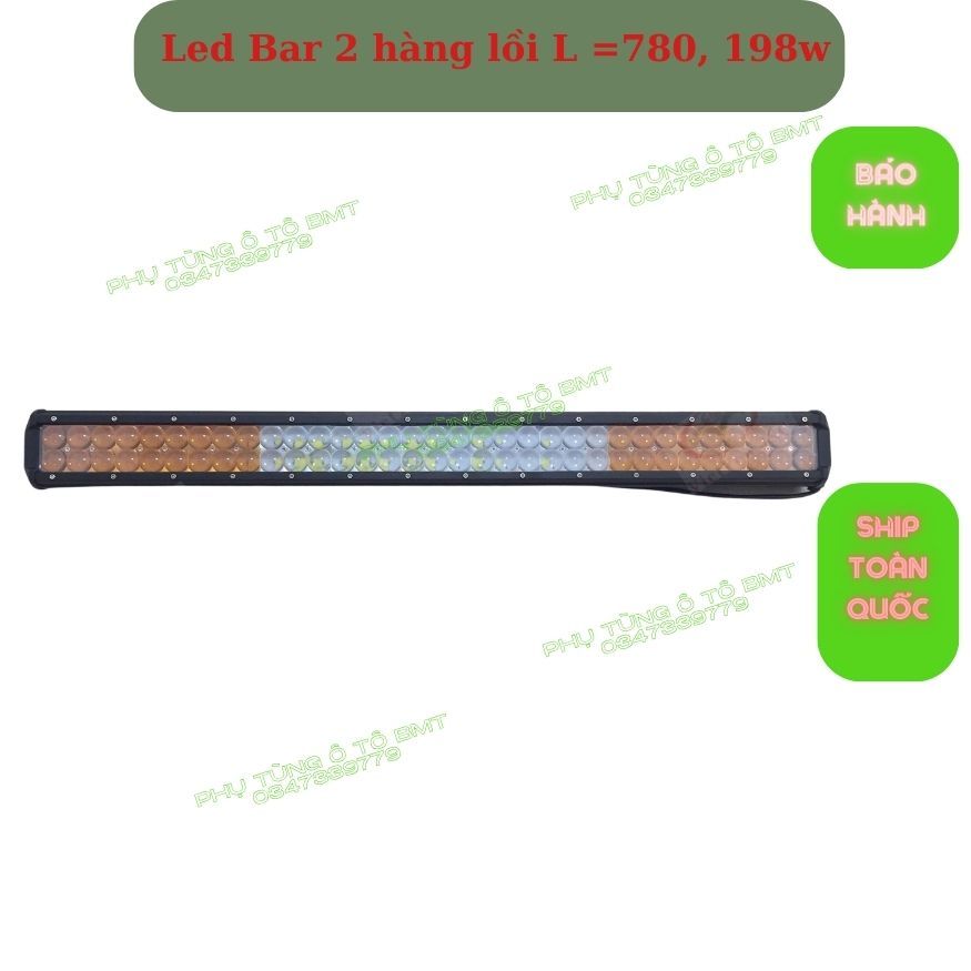 Đèn Led Bar  trợ sáng các loại 1 hàng, 2 hàng, 3 hàng bóng nguồn 12, 24v. Hàng Runlai cực sáng