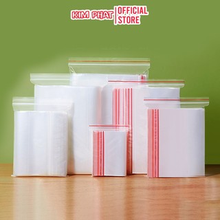 100 chiếc túi Zip Zipper miết mép chỉ đỏ loại dày
