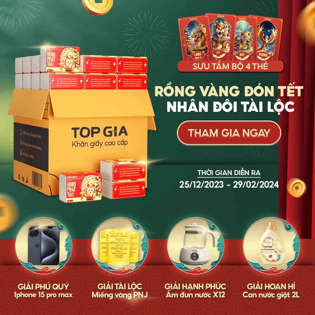 (LIVE) Giấy ăn rút Topgia thùng 30 gói 4 lớp cao cấp tiện lợi cho gia đình