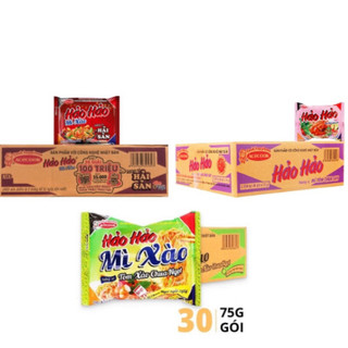 Thùng mì hảo hảo/ mì xào chua cay, hải sản 30 gói x 75gr