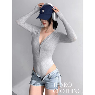 Bodysuit, Áo Liền Thân Cổ Tim Đính Nút TD - Tharo Clothing AO00171