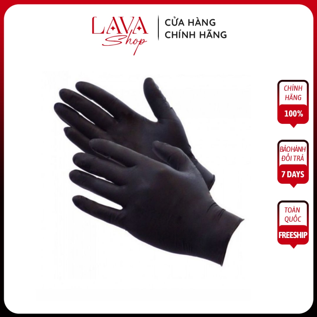 Găng Tay Đen Không Bột  ( size S, M )