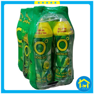 Lốc 6 chai - Trà xanh Không Độ vị chanh chai 455ml