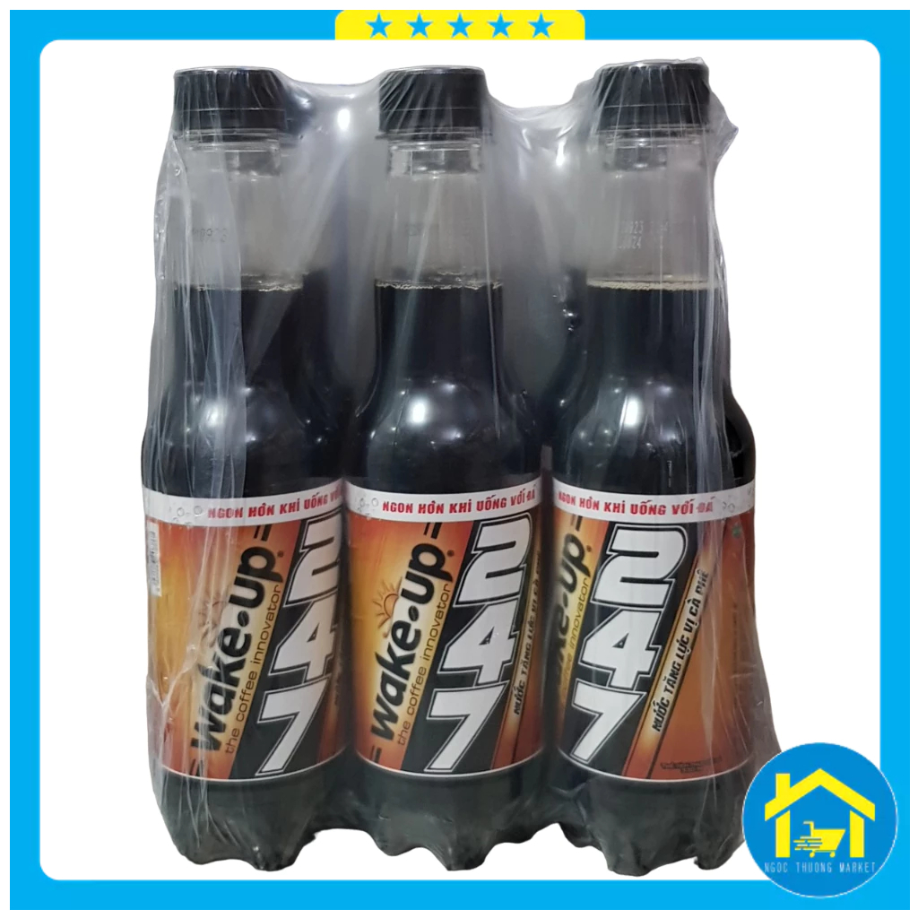 Lốc 6 chai - Wakeup 247 nước tăng lực vị cà phê chai 330ml