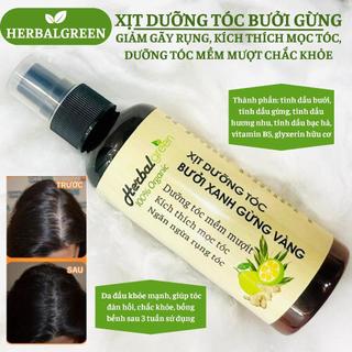 Xịt dưỡng tóc kích thích mọc tóc Bưởi Gừng Herbal Green 100ml