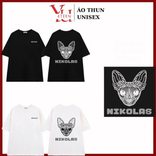 Áo Thun PHÔNG NAM NỮ Tay Ngắn UNISEX in Decal 2 MẶT NIKO - Hình chụp thật (Đủ size M-L-XL-XXL BIGSIZE)