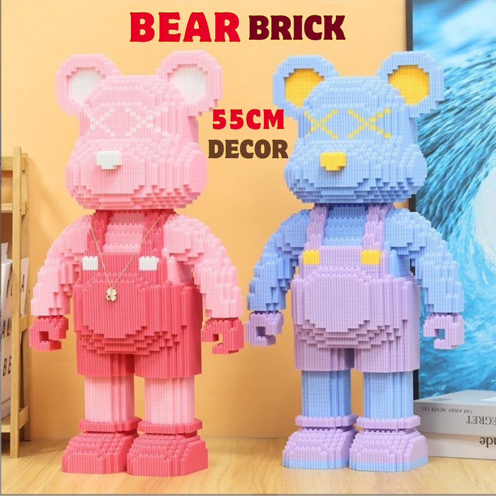 [Size Lớn] Mô Hình Gấu Bearbrick, Lego Cỡ Lớn 55cm, Đồ Chơi Lắp Ráp Gấu Bearbrick, Lego Decor