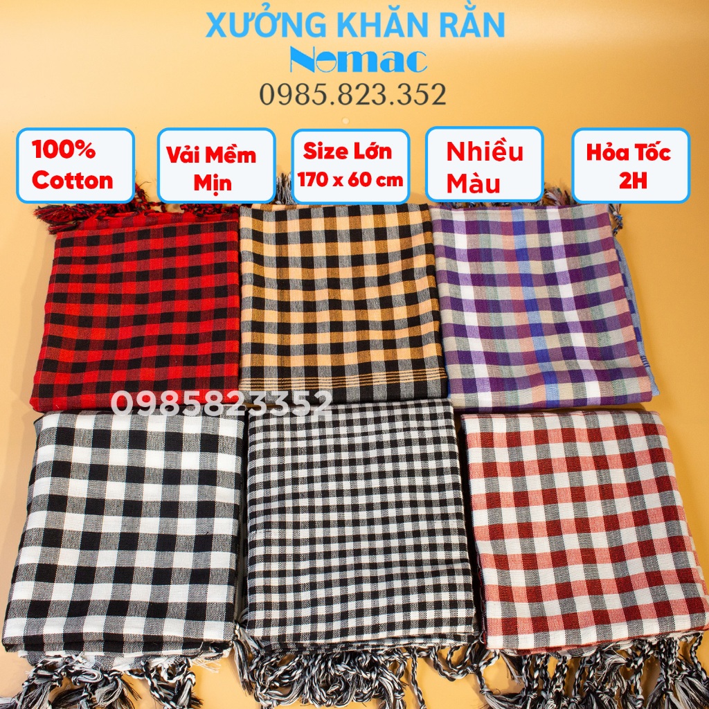Khăn rằn Nam bộ - Campuchia size lớn 170x60cm/ Khăn đi phượt Nomac - Vải dày mềm mịn/ MÃ N01T