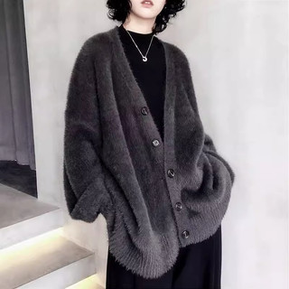 [sẵn-inbox]Áo khoác cardigan len lông vũ áo khoác len dáng rộng chất liệu cao cấp Chaiko Studio