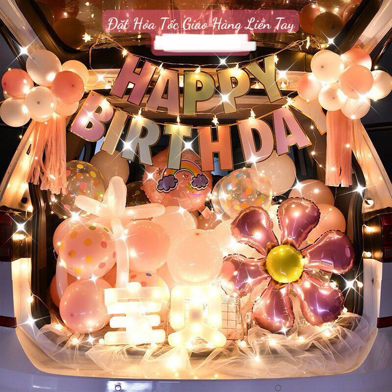 Compo set trang trí sinh nhật cốp xe