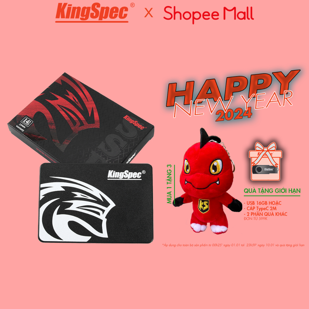 Ổ cứng SSD KingSpec 480GB SATA 2.5 | P4 480 Hàng Chính Hãng