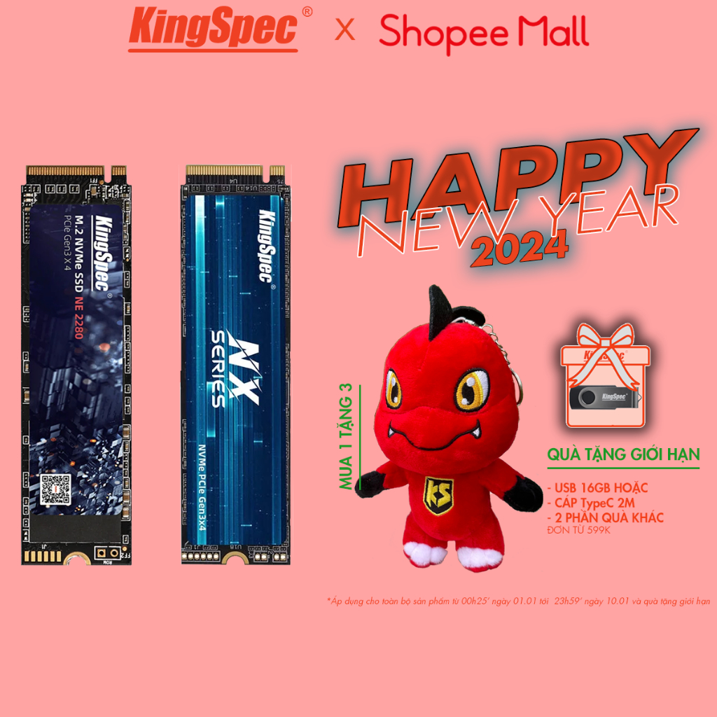 Ổ cứng SSD KingSpec M2 NVMe / SATA | NE , NX , NT - Hàng Chính Hãng