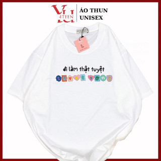 Áo Thun PHÔNG UNISEX in Decal CHỮ ĐI LÀM TUYỆT VỌNG - Hình chụp thật (Đủ size M-L-XL-XXL BIGSIZE)