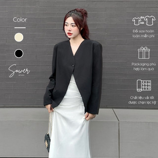 Áo khoác blazer nữ Sower form regular đệm vai hai lớp – Lari modern blazer