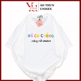 Áo Thun PHÔNG UNISEX in Decal CHỮ CÓ CHỒNG CHẤT DEADLINE - Hình chụp thật (Đủ size M-L-XL-XXL BIGSIZE)