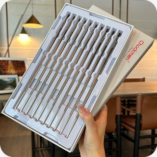 Hộp 10 đôi đũa inox 316 vân đầu đũa ckm59