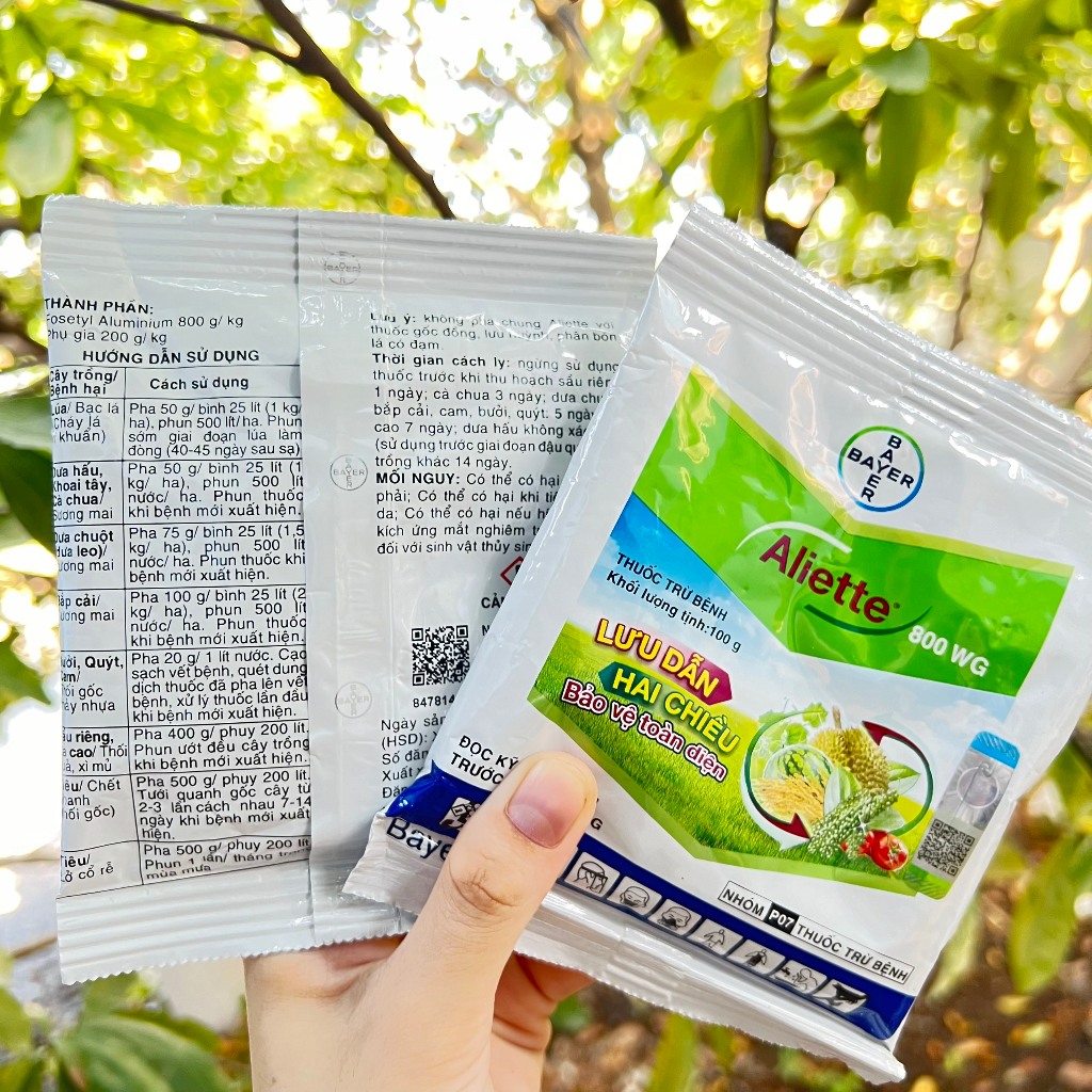 Aliette trừ nấm và vi khuẩn Aliette 800WG (100g) Chuyên dùng cháy bìa lá, thối rễ