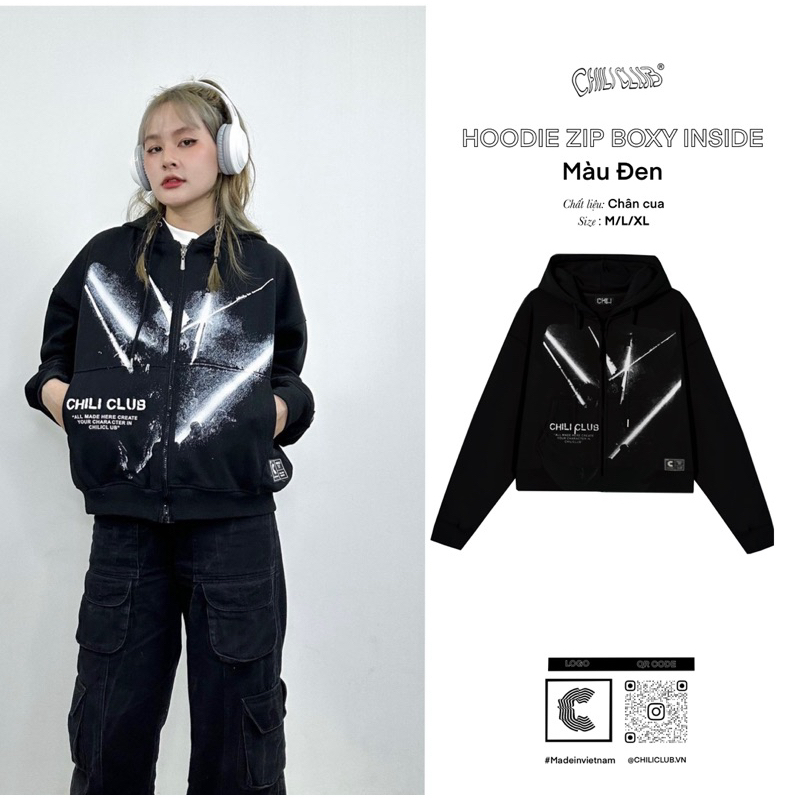 Áo Hoodie Zip Inside CHILICLUB