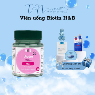 Viên uống bổ sung biotin h&b hỗ trợ mọc tóc, dưỡng tóc dày và dài 120 viên