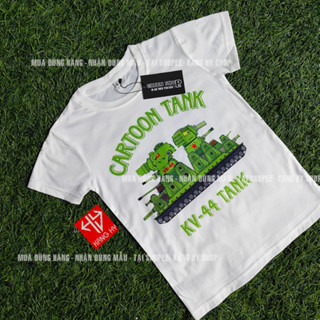 Áo Thun Hình Xe Tank KV 44 - Xe Tăng Quái vật Thép Hoạt Hình Bé Trai Yêu Thích F815