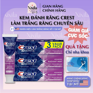 Kem đánh răng Crest 3D White Radiant Mint gấp 2 lần trắng, hương bạc hà thơm mát