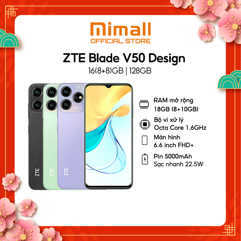 [Nhập MIMAV50DC Giảm 100K] Điện Thoại ZTE Blade V50 Design | 16GB/128GB | 6.6'' Full HD+ | Octa Core 1.6GHZ | 5000mAh