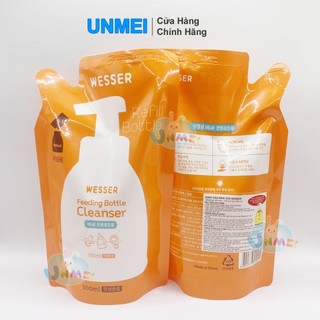 Combo 2 Túi Nước rửa bình sữa Wesser dạng gói 500ml