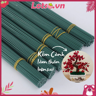 Dây Kẽm Làm Cành Hoa HandMade Lotso.vn dài 40cm làm đồ trang trí thủ công, Cành kẽm cắm hoa kẽm nhung, len đan