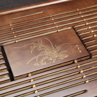 Khay đựng ấm chén bọc đồng 43x28cm