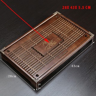 Khay đựng ấm chén bọc đồng 43x28cm
