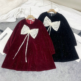 Váy Xuông Nhung Nơ Bling QP